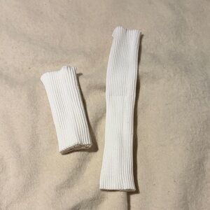 White Ribbed Leg Warmers